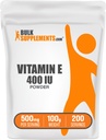 BulkSupplements.com Vitamina E 400 UI pulbere - sub formă de D-Alpha tocoferol, Suplimente nutritive - Gluten gratuit, 500 mg per Serving, 100g (3.5 oz) (Pachet de 1)