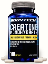 BODYTECH Creatin Monohidrat capsule un Micronizat o Suportă forţa musculară, masă, şi rezistenţă (100 capsule)