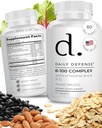 B Complex de vitamine pentru bărbaţi şi femei B-100 cu vitamina B-6, vitamina B-12, tiamină, & mai mult - Suplimente energetice pe bază de plante pentru suport imun şi cognitiv - 60 comprimate