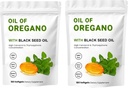 2 pachet de ulei de Oregano Softgels, 2 în 1 ulei de Oregano cu ulei de semințe negru 200mg, gluten gratuit