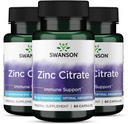 Citrat de zinc Swanson - Supliment mineral Promovarea sanatoasa Vision & Immune System Health - Formula naturala de sprijin wellness global - (60 capsule, 50 mg fiecare) 3 ambalaj