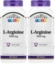 21st Century L-Arginină 1000mg, Puterea maximă 100 ea (Pachet de 2)