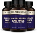 Dr. Mercola Gallbladder Enzime - Gallbladder & Digestive Health Support - Include Protează pancreatică, Amylază & Lipase - non-GMO, Gluten-Free & Soy-Free - 90 capsule cu eliberare întârziată (90 Servings)