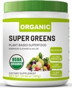 Super-alimentar organic Super verde pulbere cu Spirulina & Chlorella pentru sanatate guta, suporta imunitate, Digestive Health, Natural Energy, Probiotic, Antioxidant, Enzime digestive, (300grs)