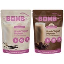 Bombe Blender The Bomb Co. Bomb Plant Proteina, Ciocolata si Vanilie Proteina pulbere cu 21g Proteina, Aminoacidi, Zero Zahăr, Proteina Pea, Cocoa, Seminte Chia, Vanilie & Monk Fruit, 40 Srvgs