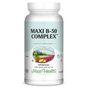 Maxi Health Stress Relief Vitamina B Complex pentru femei și bărbați, Vitamina B6, B12, Biotin, Inositol, Folate, Vegan, Gluten & Soy & Milk Free, Kosher, Unflavored, 100 Count
