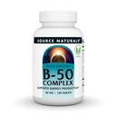 Sursa Naturals B-50 Complex - Suportă producția de energie * - 50 mg - 100 comprimate