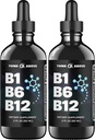 B1 B6 B12 Drops lichid de vitamina - Nervi, energie, supliment de suport pentru creier - Flavor fructat-ca - metilcobalamină, tiamină, piridoxină (2)