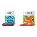 OLLY La revedere Stres și Bună ziua Gummy Happy Starter Pack Bundle, Păstrați-vă calmul, suport de stare de spirit, 42 și 60 Conte