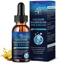 (1 ambalaj) Supliment de calciu de magneziu de zinc cu vitamina D3 K2 pentru femei, Glicinat de magneziu picături lichide Vegan pentru adulți Plus L-Theanin Boron Sea Moss extract, Bone, Crampe de somn și picior, 1 Fl Oz