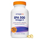 OmegaVia EPA 500, Purified Omega-3 Fish Oil Supplement, 500 mg EPA in Trigliceride Form, Burpless Fish Oil, Non-GMO, Gluten-Free, IFOS 5-Star, 120 Softgels