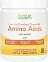 SuperNutrition Leucine Enriched Essential Amino Acids with L-Leucine, L-Lysine, L-Threonine, and L-Isoleucin, Unflavored, 10.58 oz (300 g)