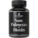 Saw Palmetto + Biotin avansat 2-in-1 Combo pentru creșterea părului. Capsule Vegan Supliment cu extract de Palmetto naturale ferăstrău + 10000mcg Biotin. Pierderea părului și Pastile de creștere pentru bărbați și femei. Bloc DHT