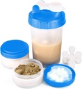 Sticluță Shaker de proteine 16oz cu bila Shaker și 2 borcane de stocare 