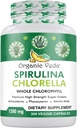 Organic Veda Spirulina & Chlorella Capsules, 1500mg, 300 Count - Spirulina Chlorella Capsule cu super Green Antioxidanti, Phycocianin, Amino Acid - Boost Imunity, Energy, Support Digestion