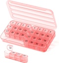 Lunar Pill Organizator 1 ori pe zi, 30 zile Pilula cutie, o lună Pilula caz o dată pe zi,31 zile Pilula titular de medicament Organizator pentru vitamina,Pink