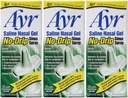 Ayr Saline Nazal Gel No-Drip Sinus Spray 0,75 Fl Oz (Pachet de 3)