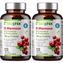biofix D- Manose 1000mg Capsule cu Cranberry & Probiotice - D Manose Suplimente pentru femei - D- Mannose pastile pentru tract urinar & Bladder Health Support - Digestive Well-Being - 120 Vcaps 2 Pack