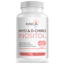 Myo-Inositol & D-Chiro Inositol Supliment pentru femei - Ideal 40:1 Raport -Suport Hormon Echilibru & Fertilitate & Sanatate ovariana - Capsule cu pulbere Vegana - 120 Capsule 30-Day