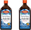 Carlson - Cel mai fin ulei de pește, 1600 mg Omega-3s, supliment de ulei de pește lichid, ulei de pește norvegian, ulei de pește sălbatic, lichid ulei de pește, Orange, 16.91 Fl Oz (Pachet de 2)
