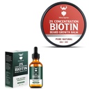 Balsam de barbă Biotin pentru bărbați și condiționarea ceara barbă și ulei de creștere barbă cu 2X Biotina concentrare pentru bărbați, hidrați și grosime păr facial