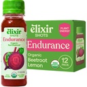 Elixir Shots, Endurance & Wellness Shot with Cold-Pressed 100% Organic Ingredients, Beet, Morcov, Telina, Lemon, No Added Sugars or Artificial Ingredients, 12 Pack