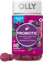 OLLY Probiotic Gummy, Imun și suport digestiv, 1 Miliarde de CFU, Chembable Probiotic Supliment, Berry, 40 de zile de aprovizionare - 80 Conte