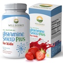 Suplimentul natural antihistaminic, Medicina de alergie pentru copii, Sinus & Alergii Ajutor pentru Polen, Dander animale de companie, praf, mucegai, și Odori, 60 Căpșuni fructe Punch Tablete masticabile