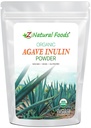 Z Natural Foods Organic Agave Inulin Powder, Natural Fiber Supplement, Prebiotic Superfood Pudră pentru băuturi, Smoothies, și Rețete, Raw, Non-GMO, Vegan, Gluten-Free, Kosher, 1 lb