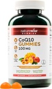 NatureWise CoQ10 Gumries 100mg - Peach Mango Aroma - Supliment pentru Heart Health & Antioxidant Activitate - Pectin-Based, Vegan, Soy și Gluten gratuit, non-GMO - 180 Conte[3-Month Supply]