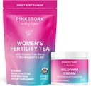 Pink Stork Fertility Ceai și Wild Yam Cream pentru femei, Fertilitate, Ovulație, Concepție, și Hormon echilibru pentru femei cu Chaste Tree Berry (Vitex) - Duo