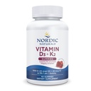 Natural Nordic Vitamina D3 + K2 Gume, rodii - 60 Gume - 1000 UI vitamina D3 + 45 mcg K2 - bun gust - Sănătate osoasă, promovează funcția musculară sănătoasă - Non-GMO - 60 Serviri