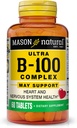 MASON NATURAL Ultra B-100 Complex - inima sanatoasa si sistemul nervos, imbunatateste functia imunitara si metabolismul energetic, 60 comprimate