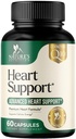 Suplimente cardiace pentru barbati si femei 1650mg - Antioxidanti pentru suport de sanatate cardiaca cu CoQ10, Hawthorn, plante Sterol & mai multe vitamine pentru a sprijini producția de oxid de azot și energie, non-GMO - 60 capsule