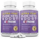 (2 ambalaj) Ultra rapid Pure Keto Boost Pastile Keto extreme 1675MG Formula nouă și îmbunătățită conține cidru de mere Oțet extra Fecioară Olive Pulbere de ulei verde Ceai Leaf 120 capsule