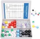 Swpeet 92 Pcs Chimie Model molecular Student și Set de profesori, Model molecular Set pentru chimie organică și organică - 52 Atomi & 37 Bonds & 3 Orbitali
