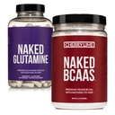 NUKED Lime BCAAs 34 Sevings + Pure L-glutamină 240 Capsule Bundle: Non-GMO, Gluten Free, Recuperare musculară, Nimic artificial