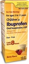 Ibuprofen suspensie orală pentru copii Taro 100 mg per 5 ml, 4 Fl Oz, Reliever durere și Reductor de febră pentru vârstele 2-11 ani, Die-Free, Aroma Berry