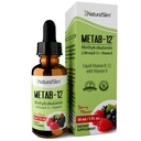 NaturalSlim lichid B12 Vitamine cu vitamina D - Metab-12 metilcobalamină 2500 mcg B12 picături sublinguale pentru metabolism, energie, și suport imun - Berry Flavor 1 fl oz