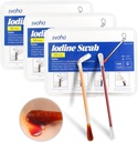 Povidonă Iod Swabs - 150 Sticks Swabstick-uri sterile de iod, înfăşurate individual Swabs de bumbac, Soluţie umplut pentru curăţarea rănilor, Primul Ajutor, Călătorie