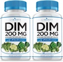 DIM Supliment 200mg - DIM Diindolilmetan Plus BioPerine - Echilibrul estrogenului, Menopauza hormonala Relief, Tratamentul Acnee, Vegan - 120 Conte
