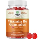 Gume de vitamine B6 potente pentru adulţi - Suplimente Complexe Vitamina B potente pentru bărbaţi şi femei pentru sistemul nervos suport Mood & Sistem imunitar - Vegan Pyridoxine Chews for Energy & Metabolism - 30 Ct