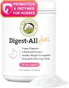 Wholistic Pet Organics Digest-Toate Plus: Cai Probiotice pulbere - 1 Lb - Probiotice equine și prebiotice cu enzime digestive - Equine Suplimente digestive pentru gaz, constipație și sănătate gutoasă