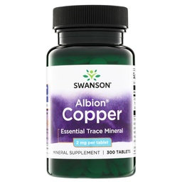Swanson Copper Mineral Supplement - 2 mg (Copper Chelate) - Antioxidant, Sistem imunitar şi Suport Cell - 300 comprimate