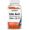 Nutricost Acid folic (Vitamina B9) Gumiile vegetariene (120 Gume, 1 mg Acid folic per Serving) - Supliment pentru bărbaţi şi femei