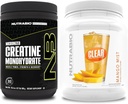NutraBio Creatin Monohidrat, Nearomatizat, (300 g) și Clear Whey Proteine Izolat, (Mist Mango Mist) Supliment Bundle 