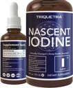 Suplimentul de iod nazal 400 Serviri, Sticla de sticla, Vegan, 1800 mcg - 600 mcg pe picătură - Pur, Culoare Clear - Sprijină Sănătate tiroidiană, Energie, Imunitate & Metabolism (2 oz.)