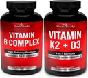 Divine Bounty Super B Complex Vitamine & Vitamina K2 cu D3 Bundle