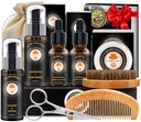 XIKEZAN Beard Kit pentru barbati Grooming & Care w/Beard Balsam, Spalatorie, Ulei, Balsam, Perie, Comb,Părinți de ziua de nastere Valentines Cadouri pentru barbati El tata Sotul lui Cadouri de Craciun Mens Stocking Stuffers