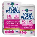 Planeta Vital - Probiotice vitale Flora pentru femei 60 Miliarde CFU, Strine diferite, Probiotic Stabile de zi cu zi cu prebiotice organice, pentru suport vaginal, Immune si Digestive Health 30 Capsule